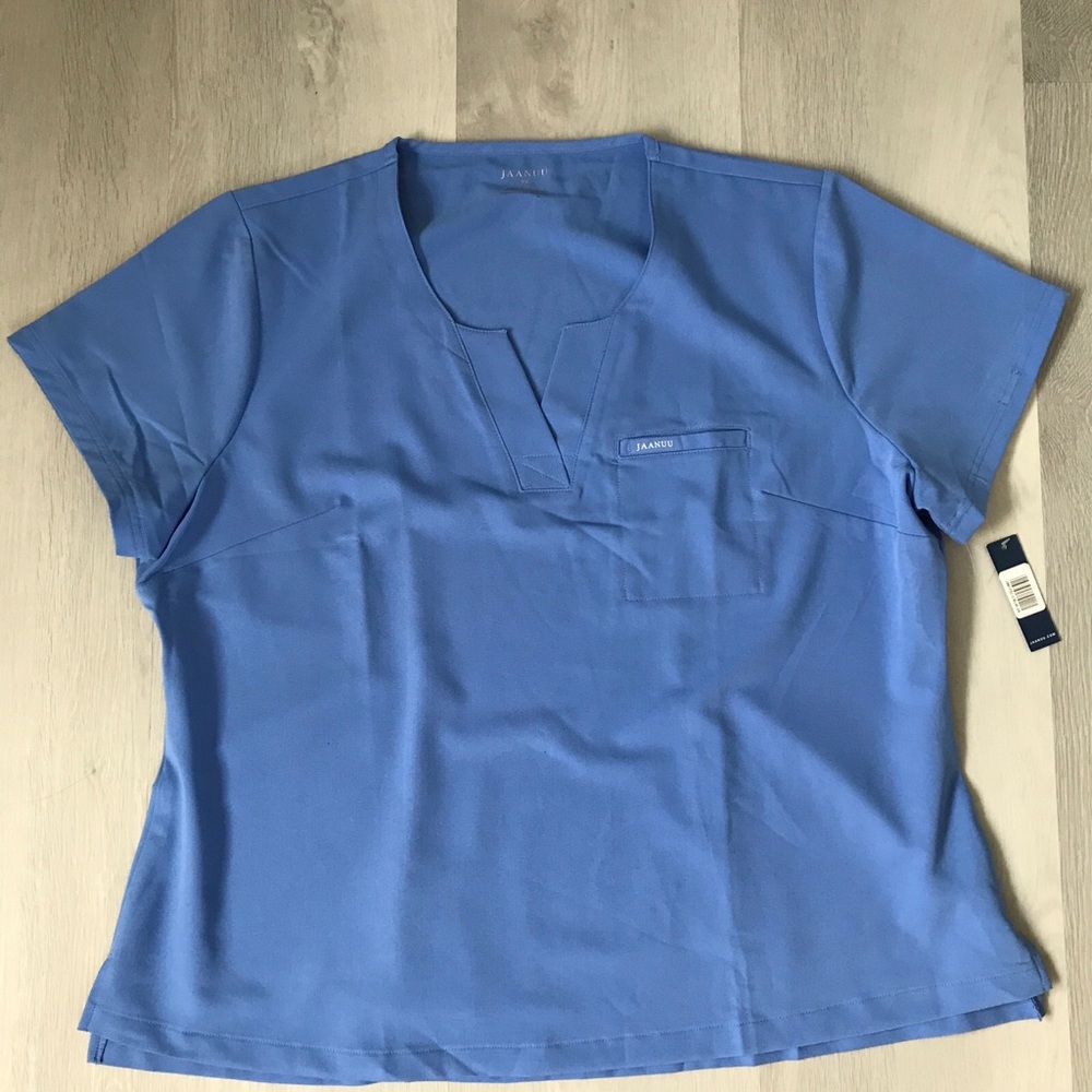 JAANUU BLUE SCUN TOP SHORT SLEEVE WOMEMS 2X
